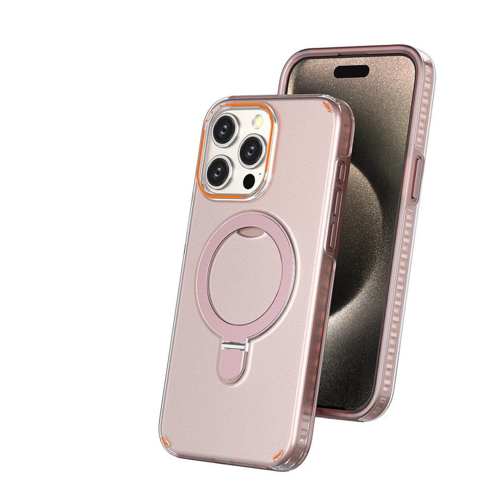 New Colorful Magnetic Bracket Phone Case With Holder Stand Cover For Magesafe Magnetic Transparent Wireless Charge Case For Phone.