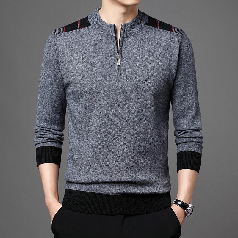 Men's Thickened Knitting Casual Half Zip Sweater