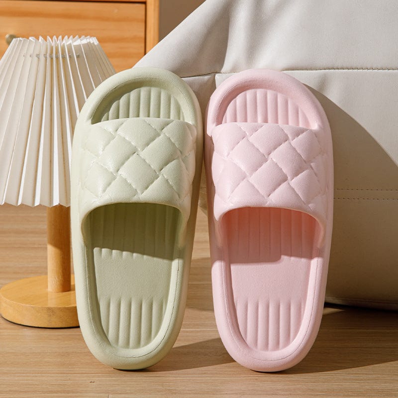 Pantoufles de maison en losange pour hommes et femmes, pantoufles d'été antidérapantes pour salle de bain, légères et simples, chaussures de maison simples, nouvelle collection