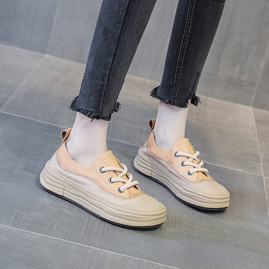 Women's Fashion Leather Casual Platform Sneakers