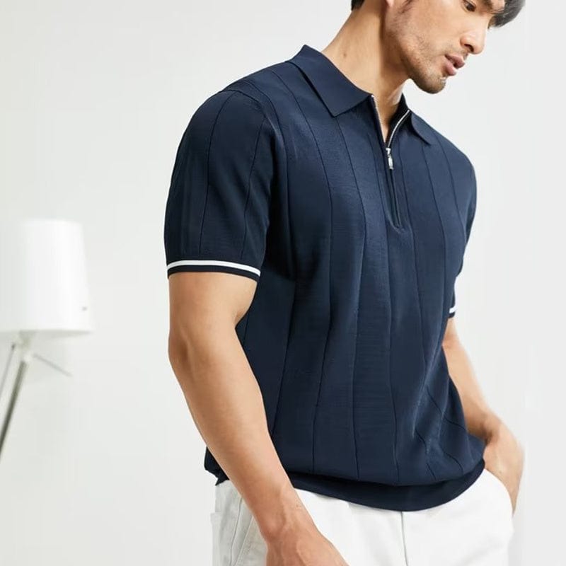 Mode Polo à manches courtes D'été Revers Fermeture Éclair T-Shirts Hauts Vêtements Pour Hommes