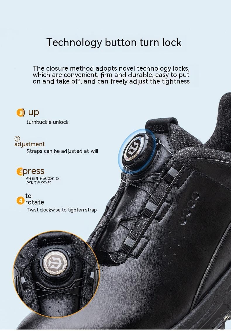 Rotating Button Lace-up Free Safety Shoes