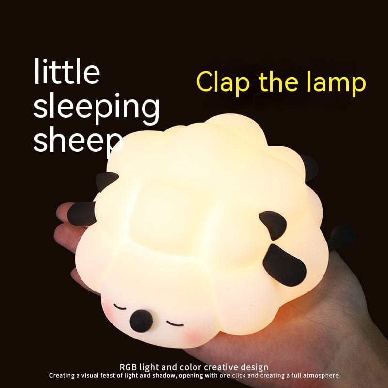 Mignon Silicone veilleuses mouton dessin animé chambre lampe pour chambre d'enfants décor Rechargeable synchronisation gradation sommeil veilleuse