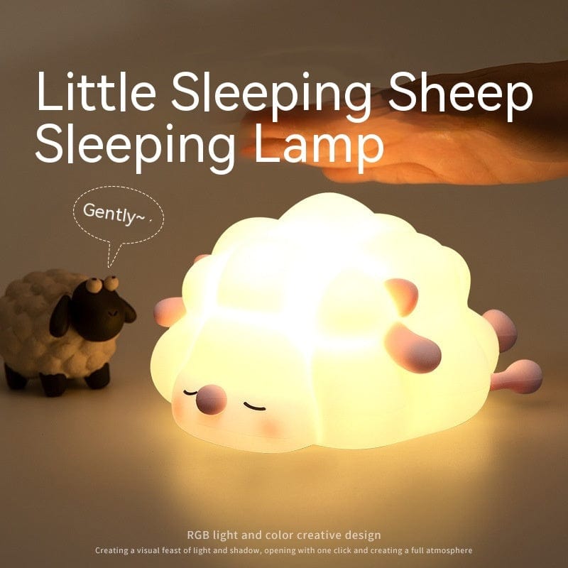 Mignon Silicone veilleuses mouton dessin animé chambre lampe pour chambre d'enfants décor Rechargeable synchronisation gradation sommeil veilleuse