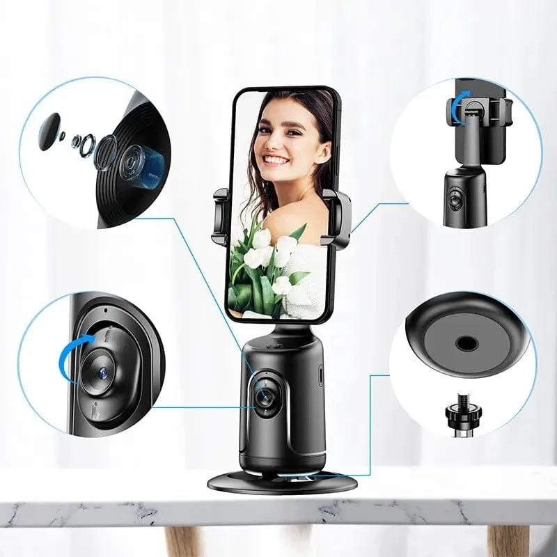 Cardan de suivi automatique du visage intelligent AI, support de téléphone automatique pour Smartphone, vidéo Vlog, stabilisateur en direct, trépied, 360