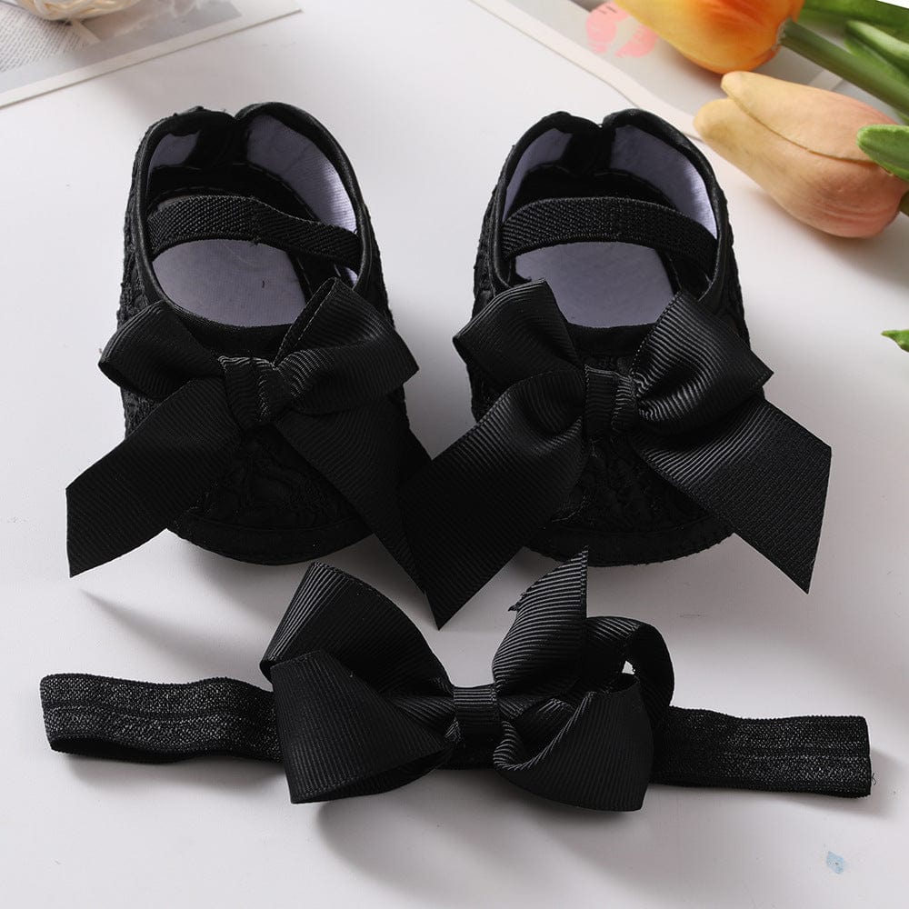 Baby Shoes Hair Band Set European And American Cute Bow Princess Shoes