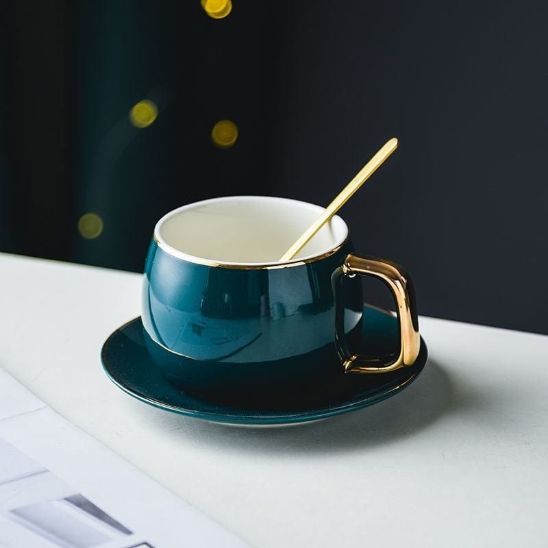 Taza americana de hielo, juego de platillos de Taza de Café de Cerámica, taza de té de la tarde, taza de agua para el hogar, Simple