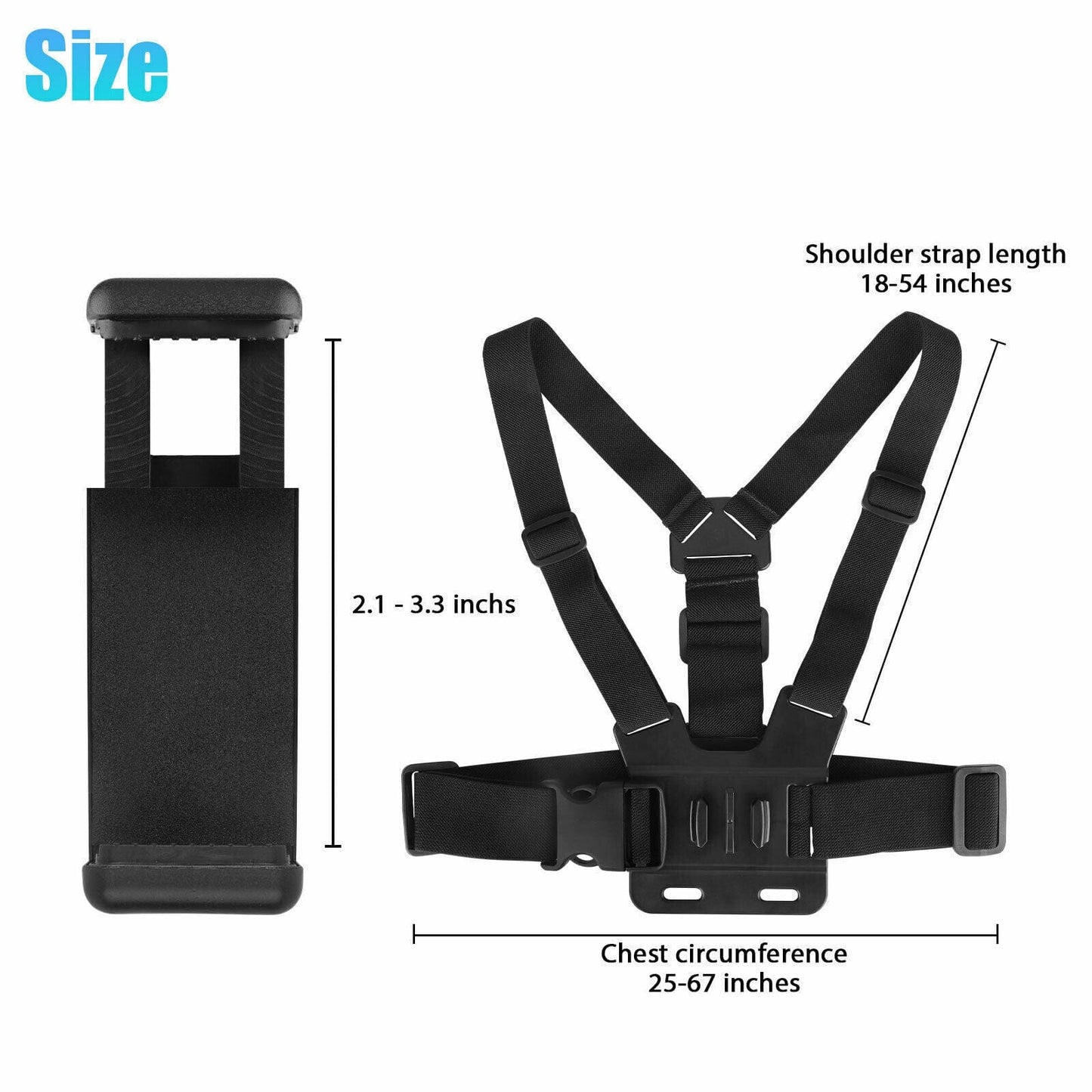 Chest Mount Harness Strap Phone Holder Clip POV For Gopro 10 9.