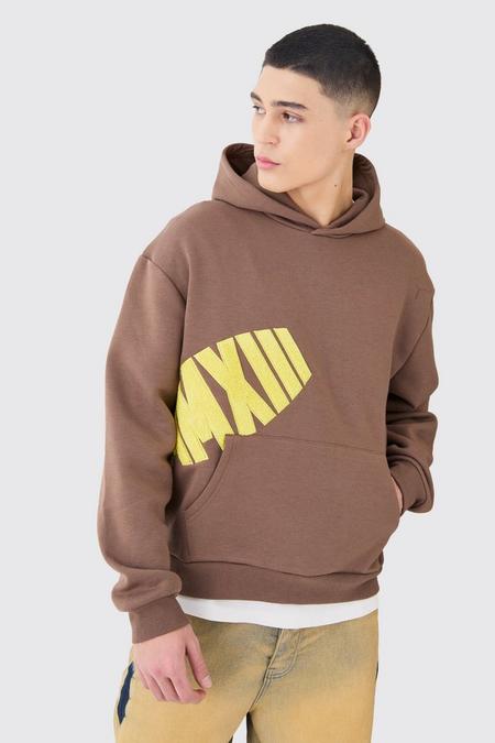 Oversized Boxy Borg Applique Men's Hoodie