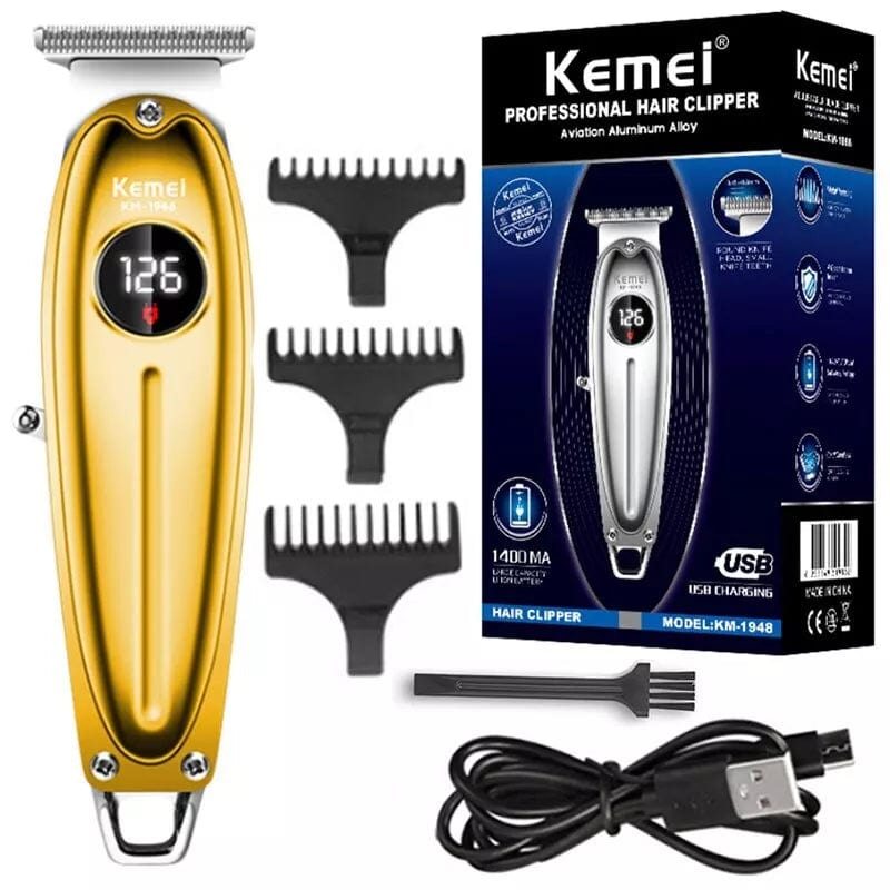 LCD Display Hair Clipper Powerful Full Metal Electric Beard Trimmer Haircut