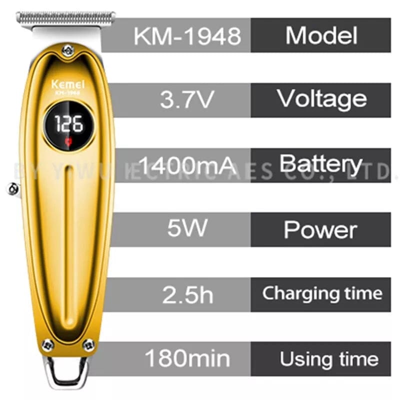 LCD Display Hair Clipper Powerful Full Metal Electric Beard Trimmer Haircut